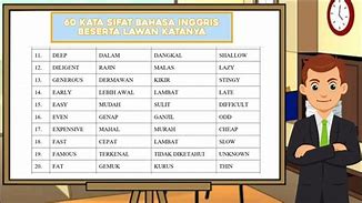 Adjective Beserta Lawan Katanya Kata Sifat Bahasa Inggris